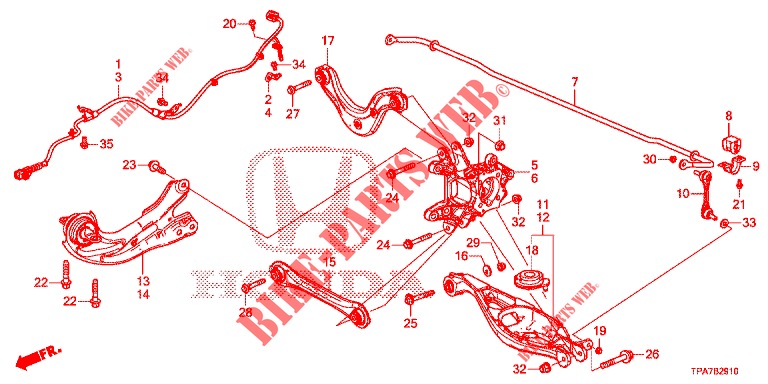UNTERER ARM, HINTEN/FUEHRUNGSARM (4WD) für Honda CR-V HYBRID 2.0 MID 5 Türen E-CVT 2019