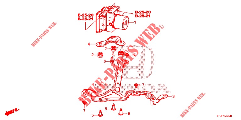 VSA MODULATOR(RH)('00 )  für Honda CR-V HYBRID 2.0 MID 5 Türen E-CVT 2019