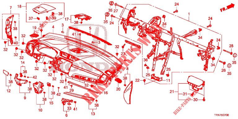INSTRUMENTENBRETT, OBEN (LH) für Honda CR-V HYBRID 2.0 TOP 5 Türen E-CVT 2019