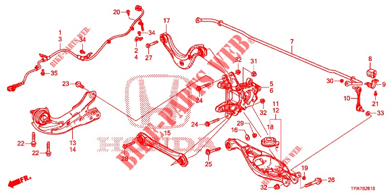 UNTERER ARM, HINTEN/FUEHRUNGSARM (4WD) für Honda CR-V HYBRID 2.0 TOP 5 Türen E-CVT 2019