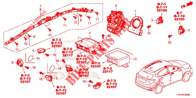 SRS EINHEIT(RH)  für Honda HR-V 1.5 ELEGANCE 5 Türen 6 gang-Schaltgetriebe 2017