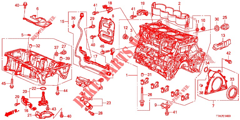 ZYLINDERBLOCK/OELWANNE (1.5L) (KE/KG) für Honda HR-V 1.5 EXCLUSIVE 5 Türen 6 gang-Schaltgetriebe 2016