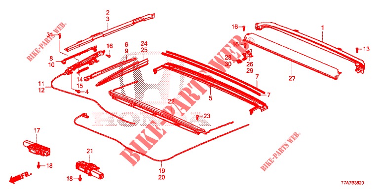 DACHGLEITTEILE  für Honda HR-V DIESEL 1.6 EXCLUSIVE 5 Türen 6 gang-Schaltgetriebe 2016