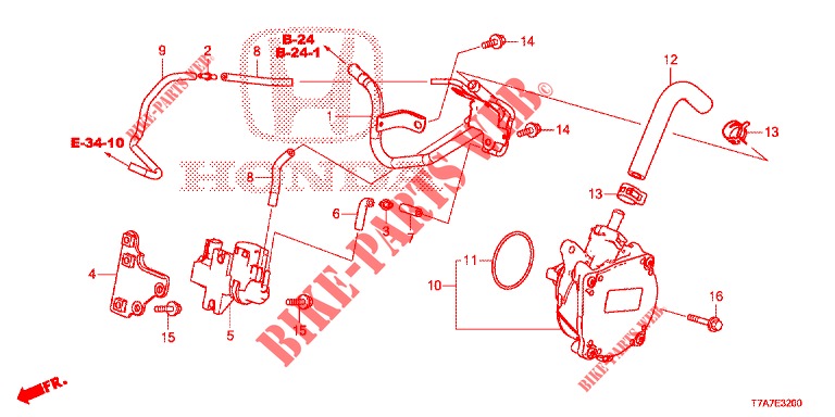 EINBAULEITUNG/UNTERDRUCKPUMPE (DIESEL) für Honda HR-V DIESEL 1.6 EXCLUSIVE 5 Türen 6 gang-Schaltgetriebe 2016