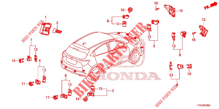EINPARKSENSOR  für Honda HR-V DIESEL 1.6 EXCLUSIVE 5 Türen 6 gang-Schaltgetriebe 2016