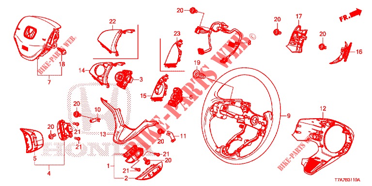 LENKRAD (SRS) für Honda HR-V DIESEL 1.6 EXCLUSIVE 5 Türen 6 gang-Schaltgetriebe 2016