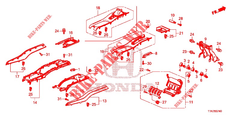 MITTLERE KONSOLE (SUPERIEUR) (LH) für Honda HR-V DIESEL 1.6 EXCLUSIVE 5 Türen 6 gang-Schaltgetriebe 2016