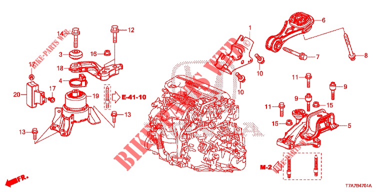 MOTORBEFESTIGUNGEN (DIESEL) für Honda HR-V DIESEL 1.6 EXCLUSIVE 5 Türen 6 gang-Schaltgetriebe 2016