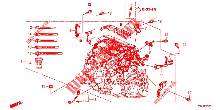 MOTORKABELBAUM (DIESEL) für Honda HR-V DIESEL 1.6 EXCLUSIVE 5 Türen 6 gang-Schaltgetriebe 2016