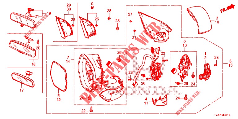 SPIEGEL/SCHIEBEDACH (2) für Honda HR-V DIESEL 1.6 EXCLUSIVE 5 Türen 6 gang-Schaltgetriebe 2016