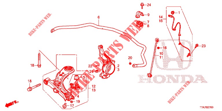 UNTERER ARM, VORNE/ STABILISATORFEDER  für Honda HR-V DIESEL 1.6 EXCLUSIVE 5 Türen 6 gang-Schaltgetriebe 2016
