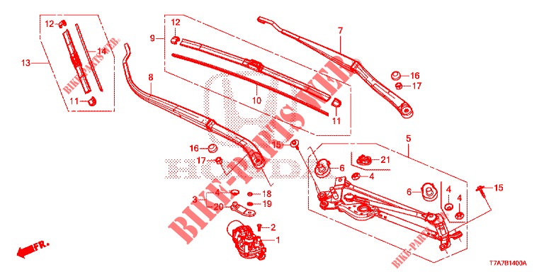 WINDSCHUTZSCHEIBENWISCHER (LH) für Honda HR-V DIESEL 1.6 EXCLUSIVE 5 Türen 6 gang-Schaltgetriebe 2016