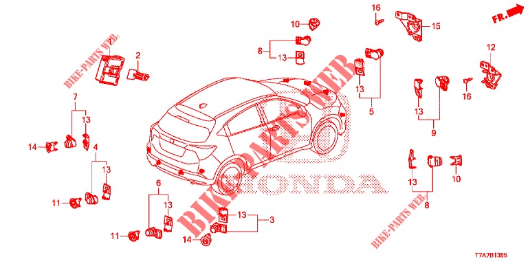 EINPARKSENSOR  für Honda HR-V 1.5 EXCLUSIVE 5 Türen vollautomatische 2017