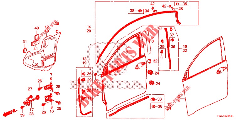 TUERTAFELN, VORNE(2D)  für Honda HR-V 1.5 EXCLUSIVE 5 Türen vollautomatische 2017