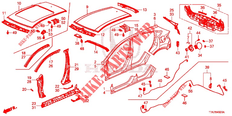 AUSSENBLECHE/TAFEL, HINTEN  für Honda HR-V 1.5 EXECUTIVE 5 Türen 6 gang-Schaltgetriebe 2017