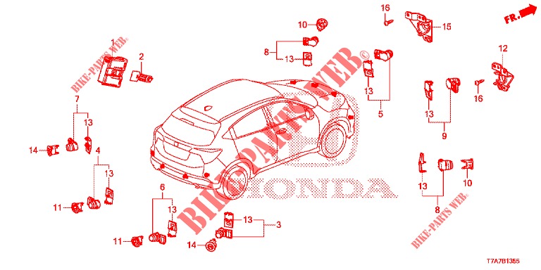 EINPARKSENSOR  für Honda HR-V 1.5 EXECUTIVE 5 Türen 6 gang-Schaltgetriebe 2017