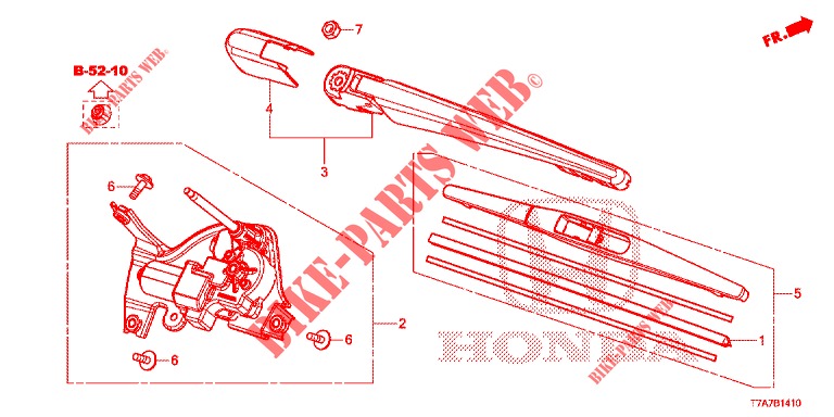 HECKSCHEIBENWISCHER  für Honda HR-V 1.5 EXECUTIVE 5 Türen 6 gang-Schaltgetriebe 2017
