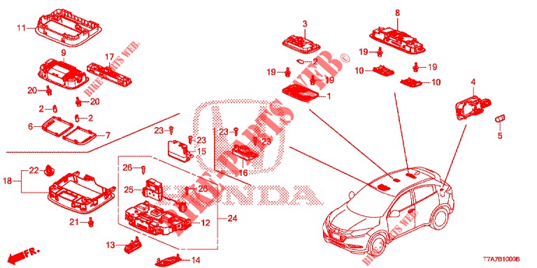 INNENLEUCHTE  für Honda HR-V 1.5 EXECUTIVE 5 Türen 6 gang-Schaltgetriebe 2017