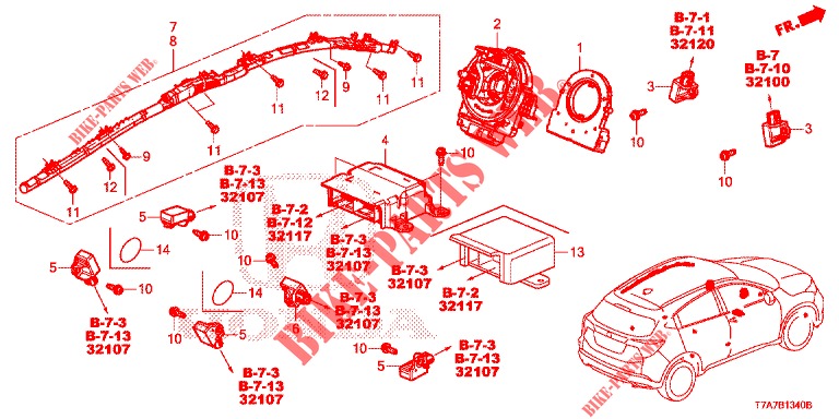 SRS EINHEIT(RH)  für Honda HR-V 1.5 EXECUTIVE 5 Türen 6 gang-Schaltgetriebe 2017
