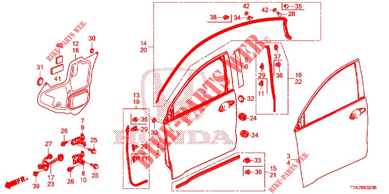TUERTAFELN, VORNE(2D)  für Honda HR-V 1.5 EXECUTIVE 5 Türen 6 gang-Schaltgetriebe 2017
