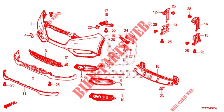 VORDERE STOSSFAENGER (1) für Honda HR-V 1.5 EXECUTIVE 5 Türen 6 gang-Schaltgetriebe 2017