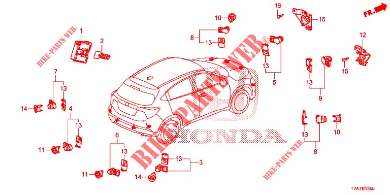 EINPARKSENSOR  für Honda HR-V 1.5 EXECUTIVE 5 Türen vollautomatische 2017