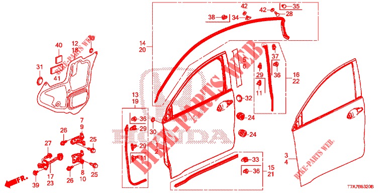 TUERTAFELN, VORNE(2D)  für Honda HR-V 1.5 EXECUTIVE 5 Türen vollautomatische 2017