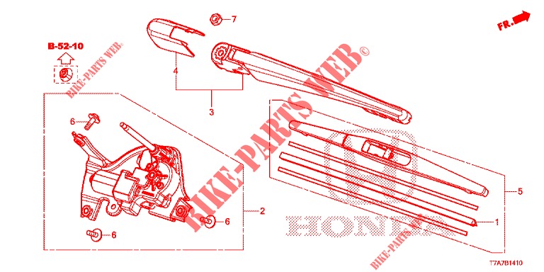 HECKSCHEIBENWISCHER  für Honda HR-V DIESEL 1.6 EXECUTIVE 5 Türen 6 gang-Schaltgetriebe 2017