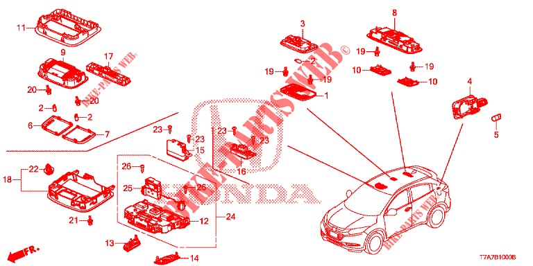 INNENLEUCHTE  für Honda HR-V DIESEL 1.6 EXECUTIVE 5 Türen 6 gang-Schaltgetriebe 2017
