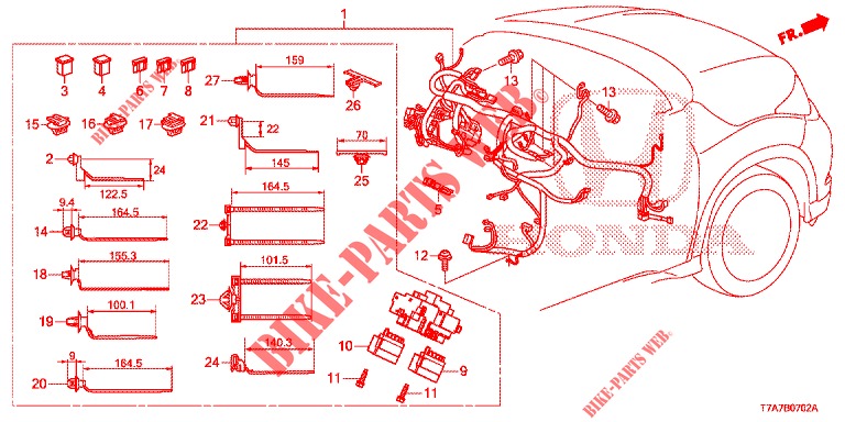 KABELBAUM (LH) (3) für Honda HR-V DIESEL 1.6 EXECUTIVE 5 Türen 6 gang-Schaltgetriebe 2017