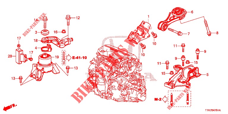 MOTORBEFESTIGUNGEN (DIESEL) für Honda HR-V DIESEL 1.6 EXECUTIVE 5 Türen 6 gang-Schaltgetriebe 2017