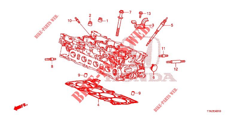 VENTILFUEHRUNGSDICHTUNG/GLUEHKERZE (DIESEL) für Honda HR-V DIESEL 1.6 EXECUTIVE 5 Türen 6 gang-Schaltgetriebe 2017