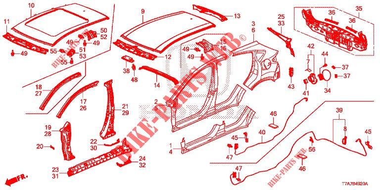 AUSSENBLECHE/TAFEL, HINTEN  für Honda HR-V 1.5 EXCLUSIVE 5 Türen 6 gang-Schaltgetriebe 2018