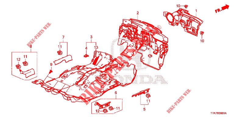 BODENMATTE/ISOLATOR (LH) für Honda HR-V 1.5 EXCLUSIVE 5 Türen 6 gang-Schaltgetriebe 2018