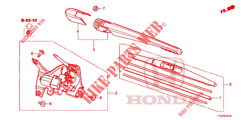 HECKSCHEIBENWISCHER  für Honda HR-V 1.5 EXCLUSIVE 5 Türen 6 gang-Schaltgetriebe 2018