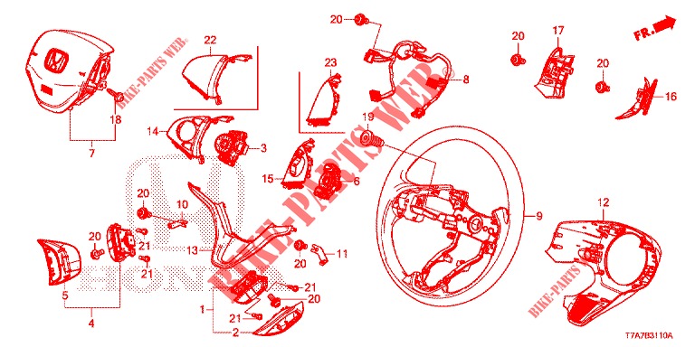 LENKRAD (SRS) für Honda HR-V 1.5 EXCLUSIVE 5 Türen 6 gang-Schaltgetriebe 2018