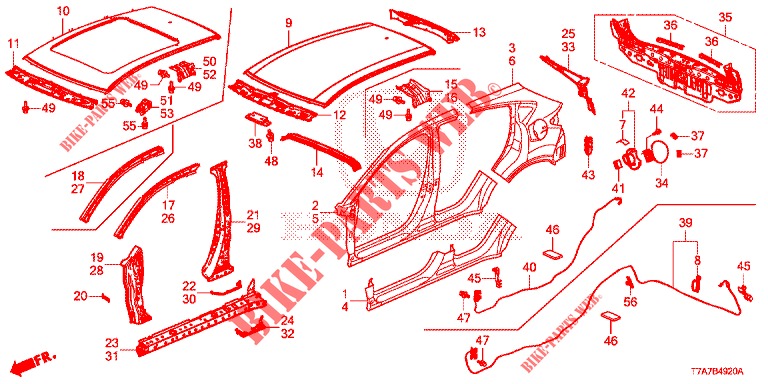 AUSSENBLECHE/TAFEL, HINTEN  für Honda HR-V 1.5 EXECUTIVE 5 Türen 6 gang-Schaltgetriebe 2018