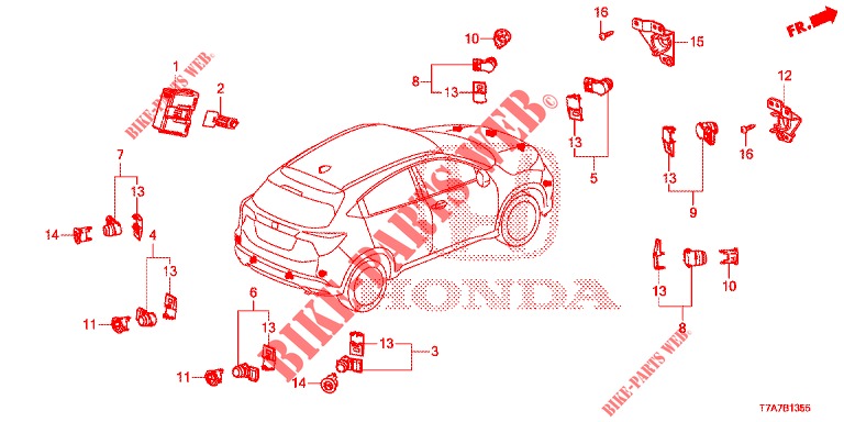 EINPARKSENSOR  für Honda HR-V 1.5 EXECUTIVE 5 Türen 6 gang-Schaltgetriebe 2018