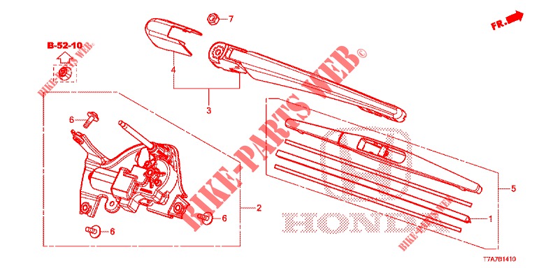 HECKSCHEIBENWISCHER  für Honda HR-V 1.5 EXECUTIVE 5 Türen 6 gang-Schaltgetriebe 2018