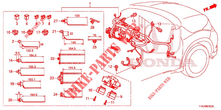KABELBAUM (LH) (3) für Honda HR-V 1.5 EXECUTIVE 5 Türen 6 gang-Schaltgetriebe 2018
