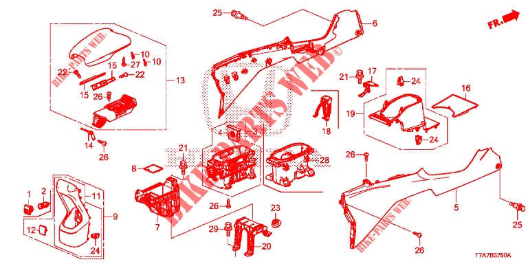 MITTLERE KONSOLE (INFERIEUR) für Honda HR-V 1.5 EXECUTIVE 5 Türen 6 gang-Schaltgetriebe 2018