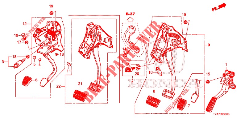 PEDAL (LH) für Honda HR-V 1.5 EXECUTIVE 5 Türen 6 gang-Schaltgetriebe 2018