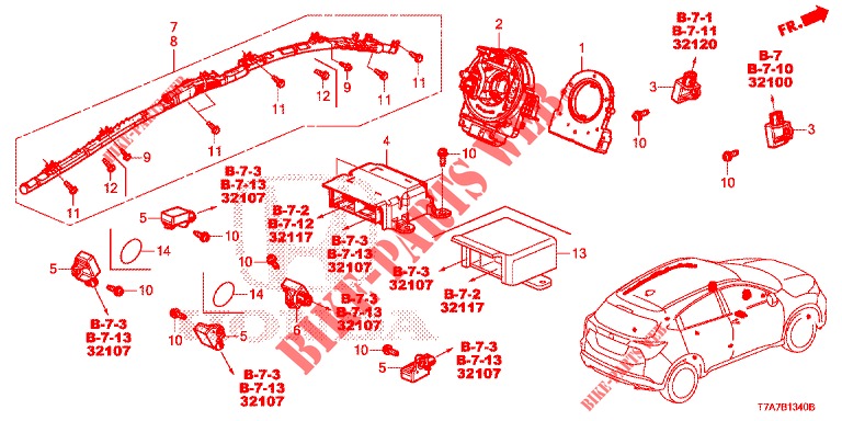 SRS EINHEIT(RH)  für Honda HR-V 1.5 EXECUTIVE 5 Türen 6 gang-Schaltgetriebe 2018