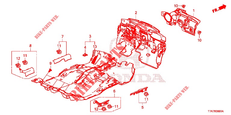 BODENMATTE/ISOLATOR (LH) für Honda HR-V DIESEL 1.6 EXCLUSIVE 5 Türen 6 gang-Schaltgetriebe 2018