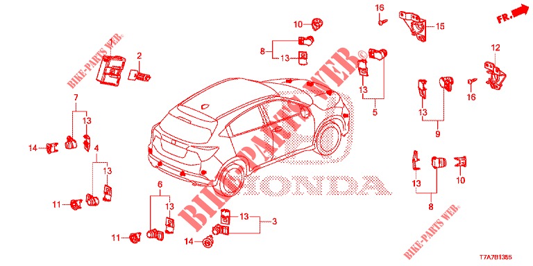 EINPARKSENSOR  für Honda HR-V DIESEL 1.6 EXCLUSIVE 5 Türen 6 gang-Schaltgetriebe 2018