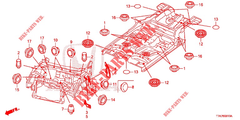 GUMMITUELLE (AVANT) für Honda HR-V DIESEL 1.6 EXCLUSIVE 5 Türen 6 gang-Schaltgetriebe 2018