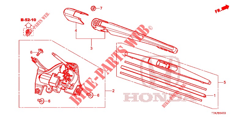 HECKSCHEIBENWISCHER  für Honda HR-V DIESEL 1.6 EXCLUSIVE 5 Türen 6 gang-Schaltgetriebe 2018