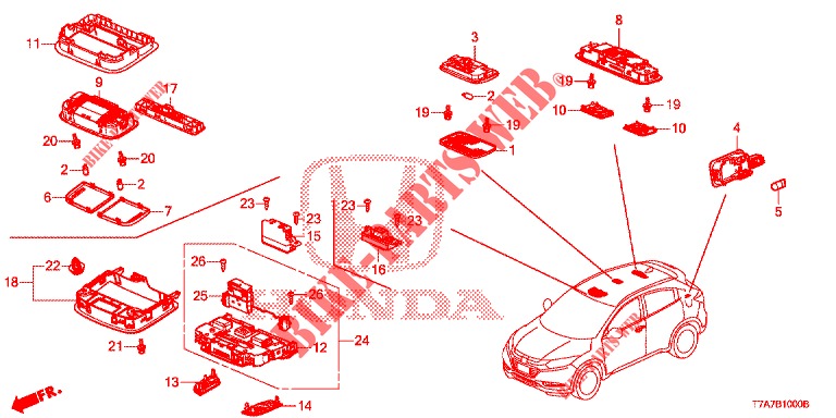 INNENLEUCHTE  für Honda HR-V DIESEL 1.6 EXCLUSIVE 5 Türen 6 gang-Schaltgetriebe 2018