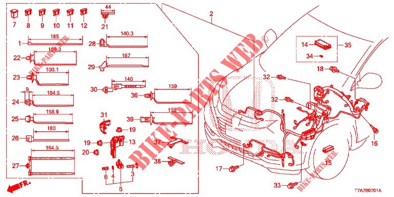 KABELBAUM (LH) (2) für Honda HR-V DIESEL 1.6 EXCLUSIVE 5 Türen 6 gang-Schaltgetriebe 2018