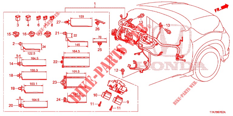 KABELBAUM (LH) (3) für Honda HR-V DIESEL 1.6 EXCLUSIVE 5 Türen 6 gang-Schaltgetriebe 2018
